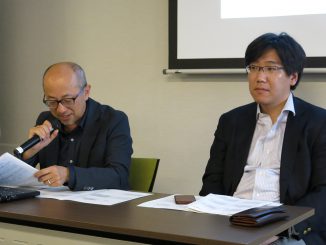 弁護士・福井健策氏（左）と東洋大学准教授・生貝直人氏（右）