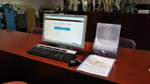 筆者が非常勤講師をしている明星大学の図書館に設置された「図書館送信」専用の端末