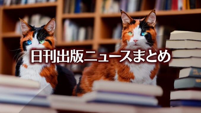 Text to Image by Stable Diffusion（RAW photo, a calico cat sitting on a stack of books at a bookstore, beautiful fur, best quality, extremely detailed eyes and face）