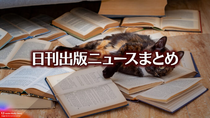 Text to Image by Adobe Firefly(beta) for non-commercial use（A tortoiseshell cat lying on its stomach on top of books scattered all over the floor）
