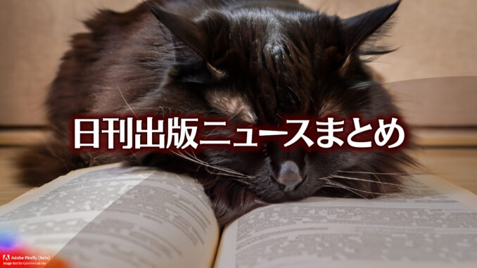 Text to Image by Adobe Firefly(beta) for non-commercial use（A solid black and long hair cat sleeping face down on an open book）