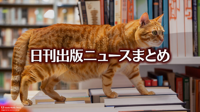 Text to Image by Adobe Firefly(beta) for non-commercial use（Side view of a red tabby cat walking on books display stand in a bookstore with only its face facing the camera）