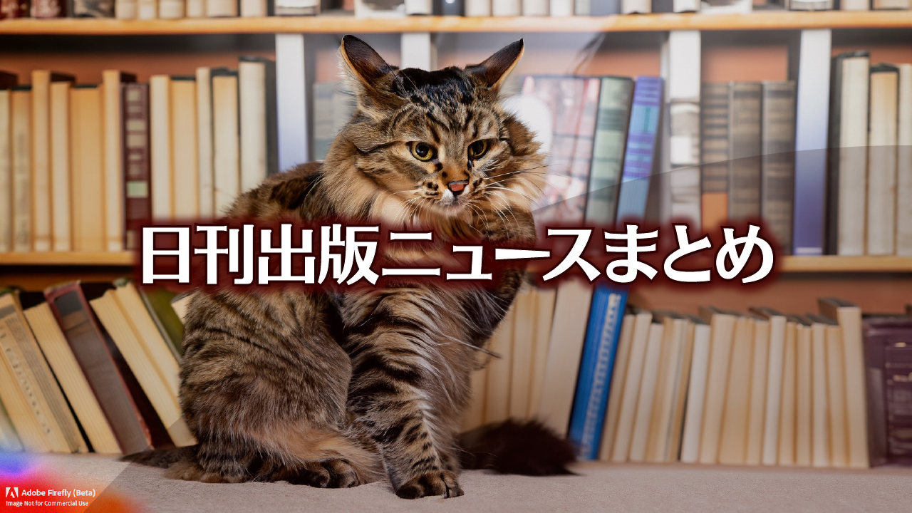 Text to Image by Adobe Firefly(beta) for non-commercial use（A long-haired brown tabby sitting in front of a bookshelf full of books and grooming its face with its hands）