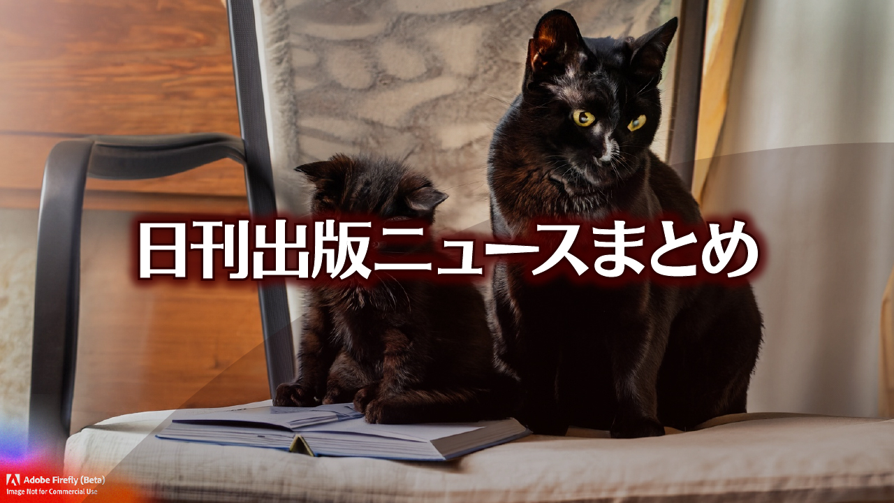 Text to Image by Adobe Firefly(beta) for non-commercial use（A solid black parent cat is sitting on a chair with a solid black child cat and reading a book）