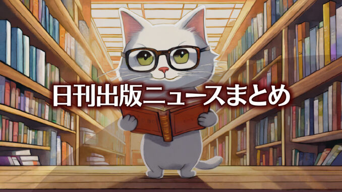 Text to Image by Adobe Firefly Image 2 Model（書店で本を物色しているメガネをかけた二足歩行の白猫イラスト）