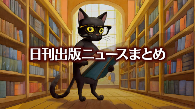 Text to Image by Adobe Firefly Image 2 Model（書店で本を物色しているメガネをかけた二足歩行の黒猫イラスト）