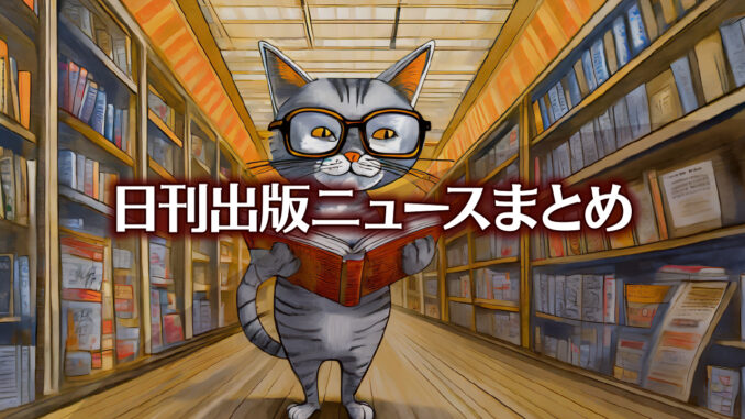 Text to Image by Adobe Firefly Image 2 Model（書店で本を物色しているメガネをかけた二足歩行の銀縞猫イラスト）