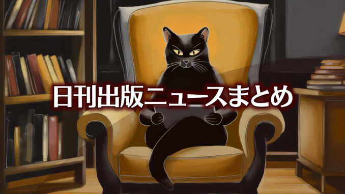 Text to Image by Adobe Firefly Image 2 Model（書斎の安楽椅子にあぐらをかいて座り黒いタブレット端末で読書をしている黒猫のイラスト）