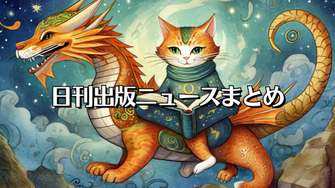 Text to Image by Adobe Firefly Image 2 Model（干支の辰の背にまたがって本を読んでいる三毛猫のイラスト）