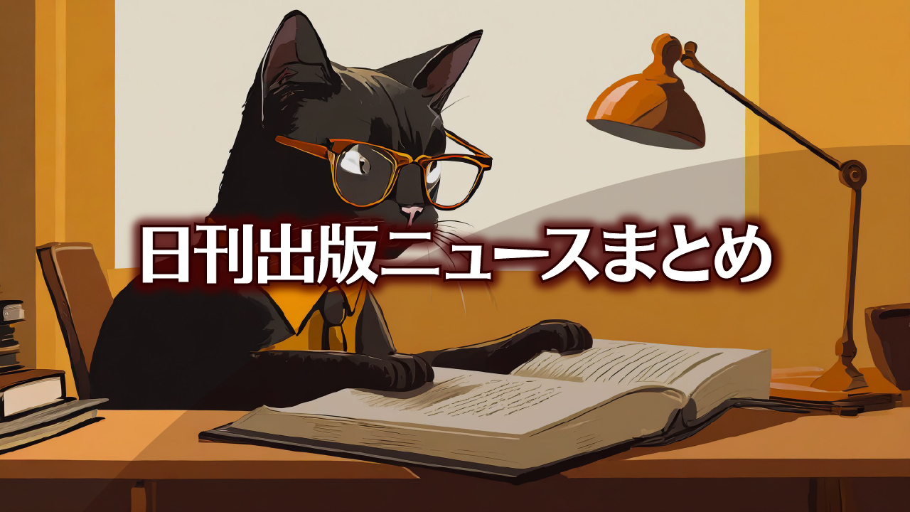 Text to Image by Adobe Firefly Image 2 Model（机に座って本を読んでいるメガネをかけた人間っぽい黒猫を横から見たイラスト）