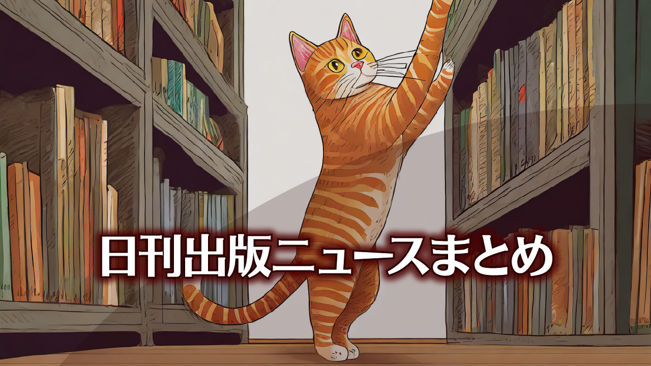 Text to Image by Adobe Firefly Image 2 Model（床から本棚の上のほうに手を伸ばしている赤縞猫のイラスト）