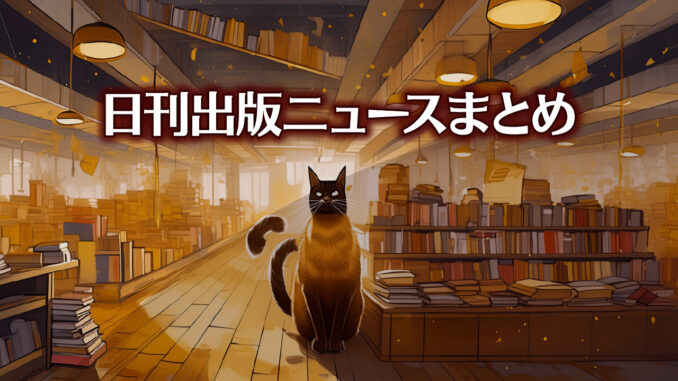 Text to Image by Adobe Firefly Image 2 Model（書店の床に座ってこちらを見ている太った茶黒サビ猫のイラスト）