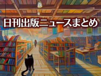 Text to Image by Adobe Firefly Image 3 Model（書店の通路を歩いている黒猫の後ろ姿のイラスト）