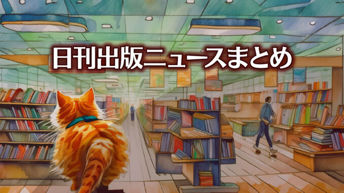 Text to Image by Adobe Firefly Image 3 Model（書店の通路を歩いている赤縞猫の後ろ姿のカラーイラスト）