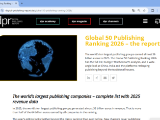 2026年版「世界出版業界ランキング50」発表 【画像】Global 50 Publishing Ranking 2026 - the report - DIGITAL PUBLISHING REPORTのページのスクリーンショット